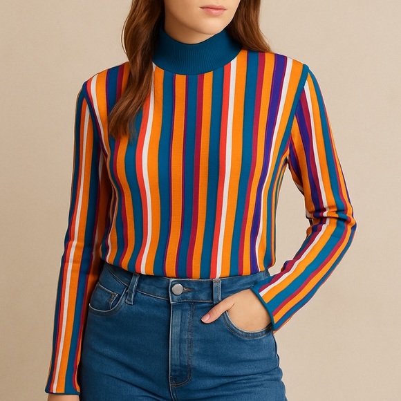 NWT Victor Glemaud x Target Multicolor Vertical Stripes Knit Sweater Top Sz 4X - Picture 3 of 10